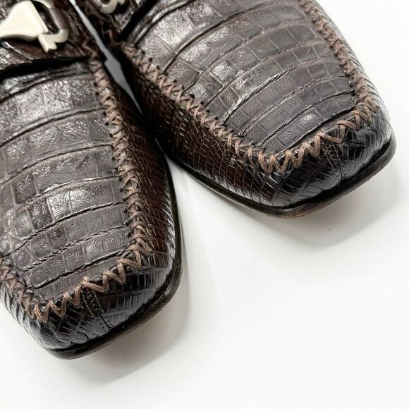 Romano Exotic Alligator Leather Brown Handmade in Mexico Dark Brown Loafers Styl main image 15